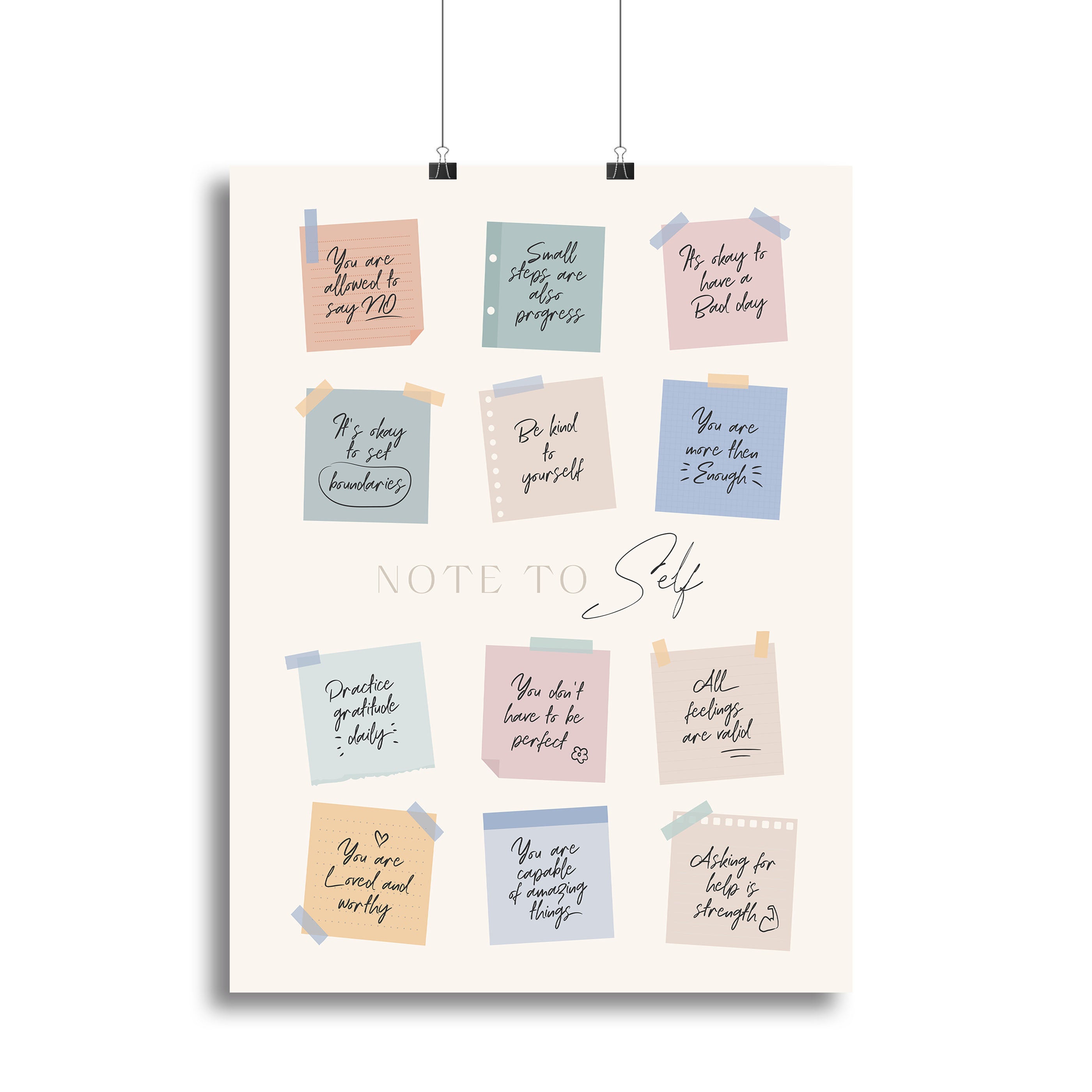 Note To Self Canvas Print or Poster - Canvas Art Rocks - 2