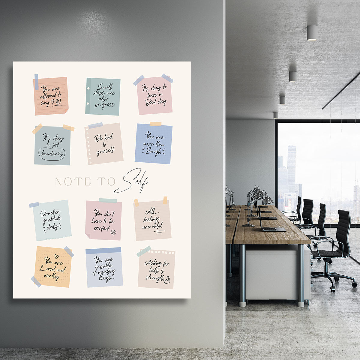 Note To Self Canvas Print or Poster - Canvas Art Rocks - 3