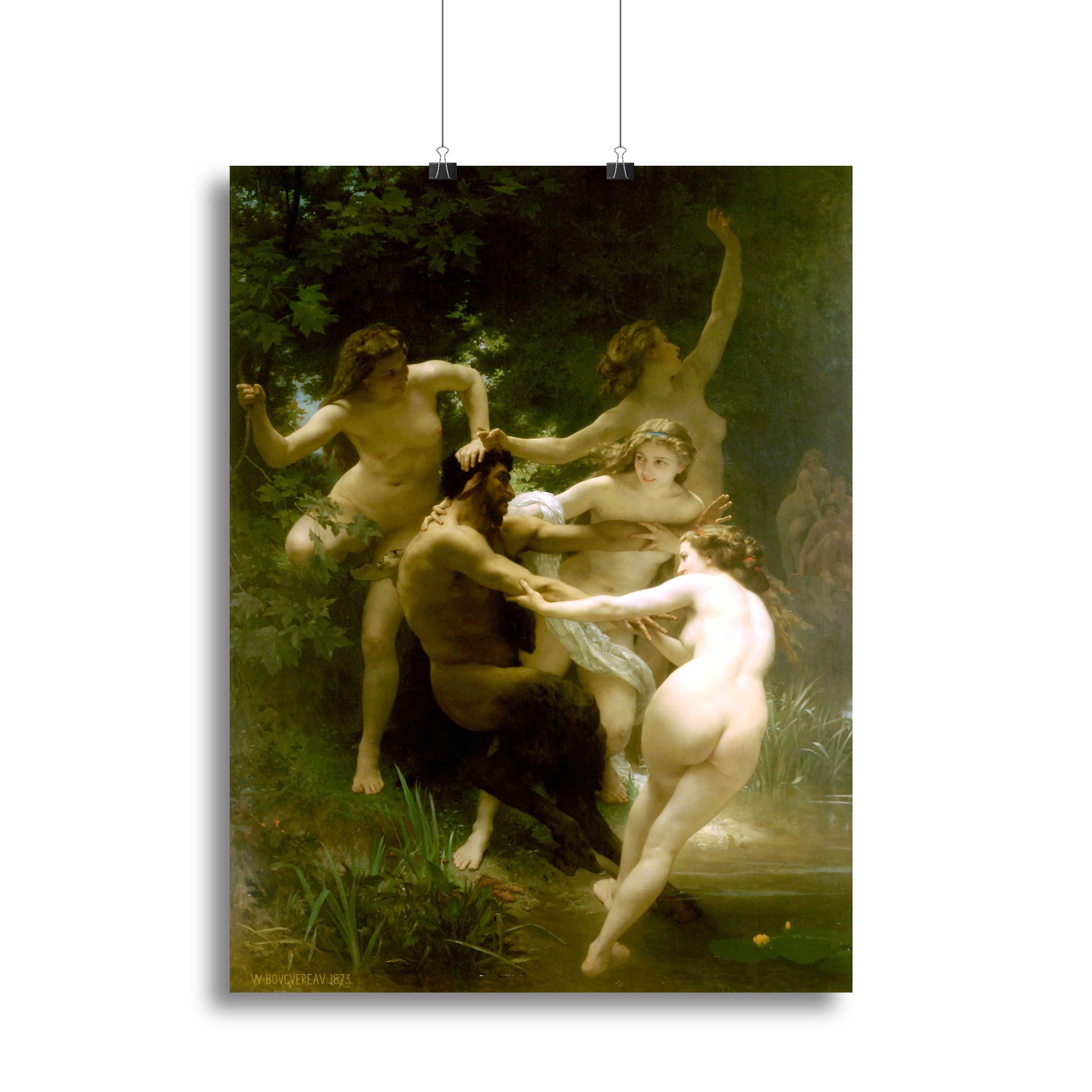 Nymphs and Satyr By Bouguereau Poster - Unframed