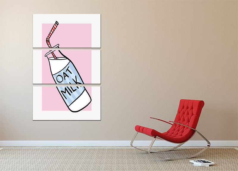 Oat Milk 3 Split Panel Canvas Print - Canvas Art Rocks - 2