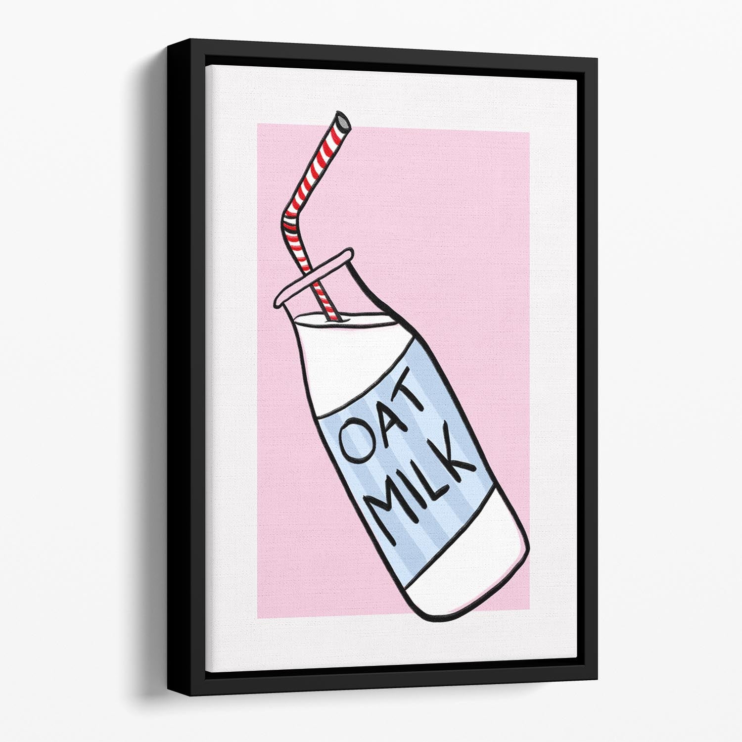 Oat Milk Floating Framed Canvas - Canvas Art Rocks - 1
