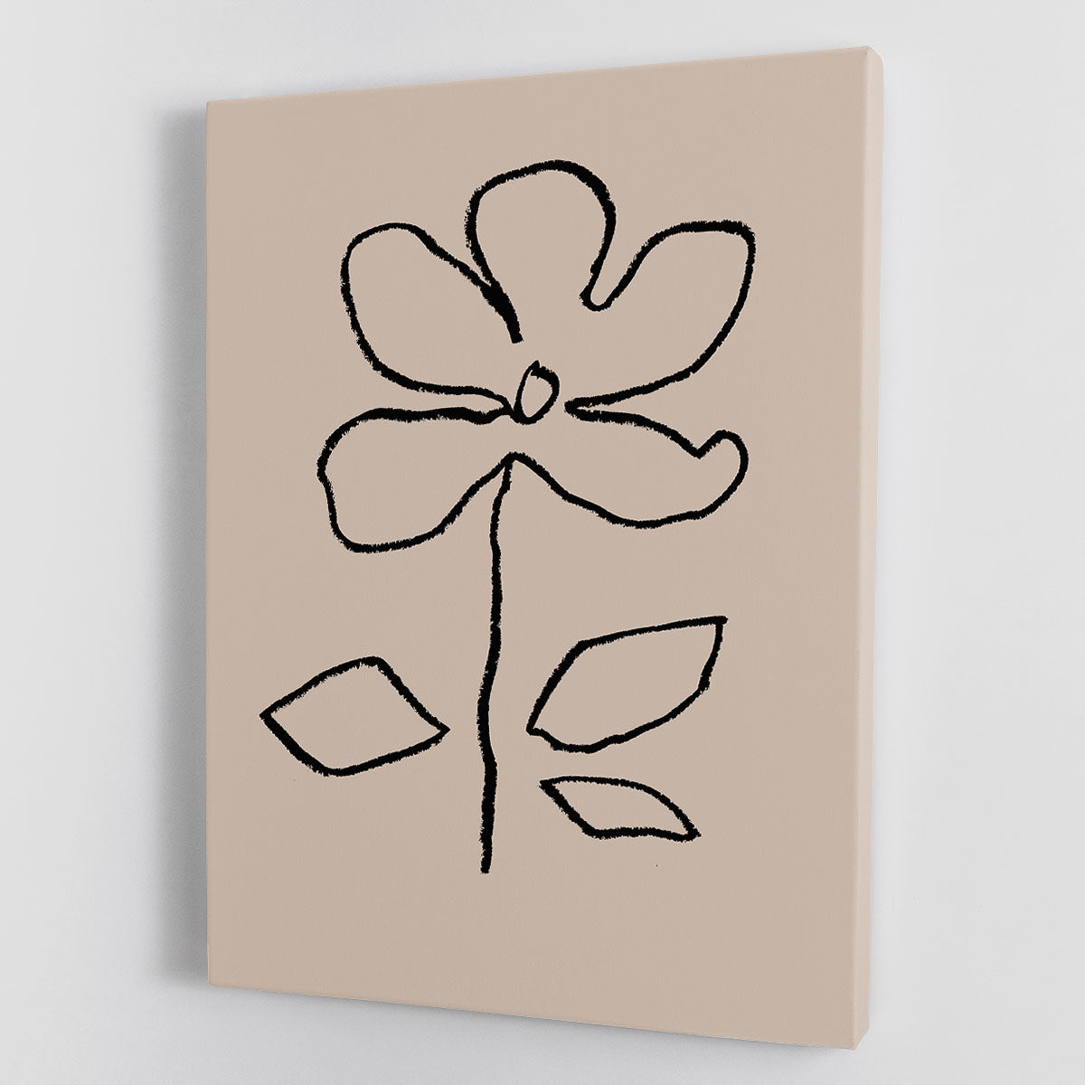 Oil Pastel Flower Black Canvas Print or Poster - 1x - 1