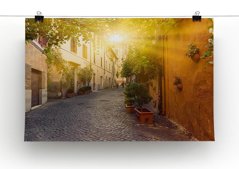 Old street in Trastevere Poster - Unframed