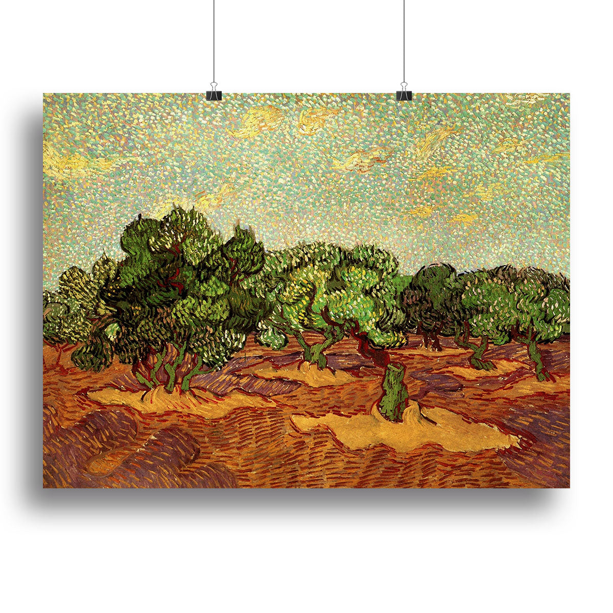 Olive Grove Pale Blue Sky by Van Gogh Poster - Unframed