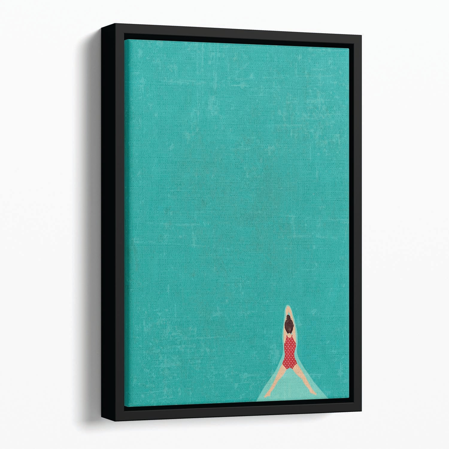 Open Water brunette Floating Framed Canvas - 1x - 1