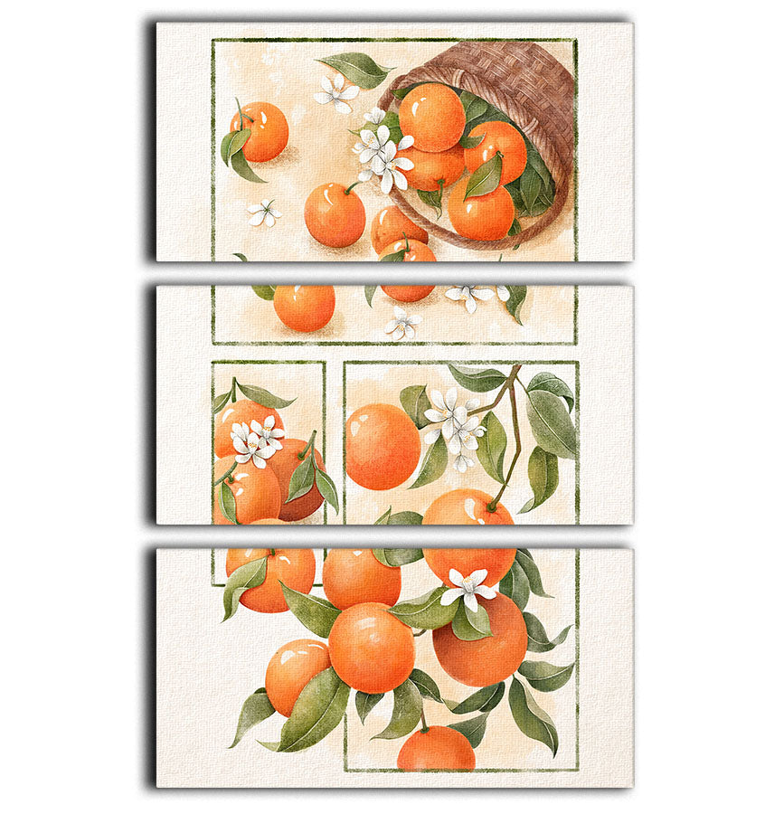 Orange Blossom Home 3 Split Panel Canvas Print - Canvas Art Rocks - 1