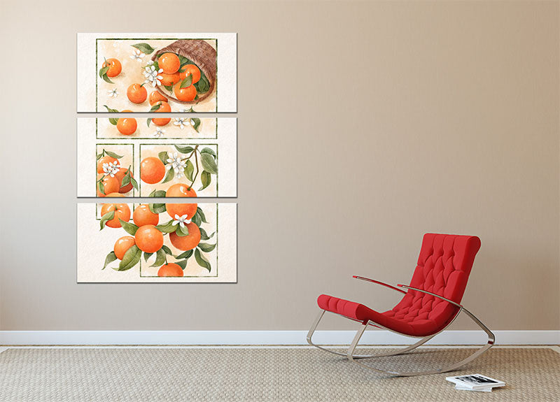 Orange Blossom Home 3 Split Panel Canvas Print - Canvas Art Rocks - 2