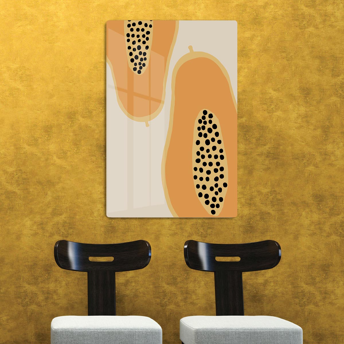 Papaya Minimalist Acrylic Block - Canvas Art Rocks - 2