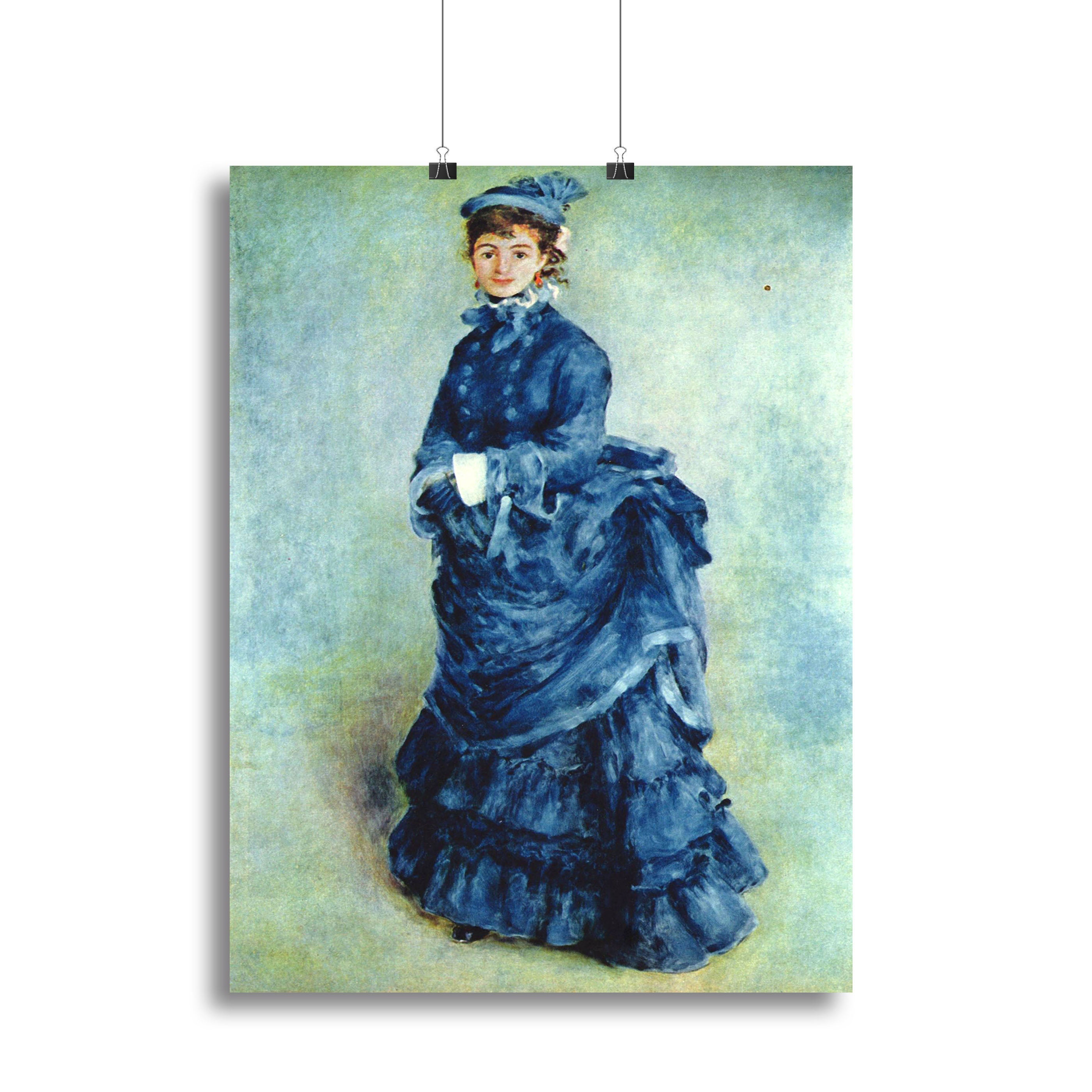 Paris girl the lady in blue by Renoir Poster - Unframed