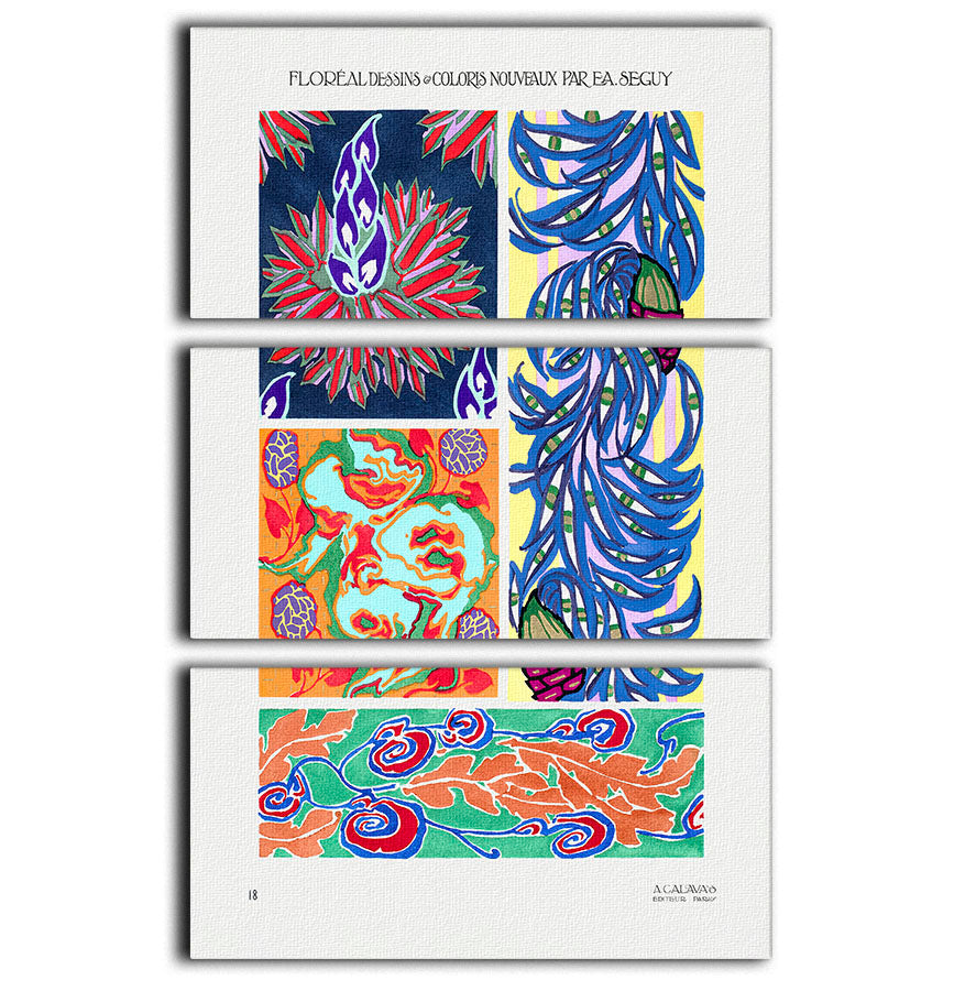 Pattern 18 3 Split Panel Canvas Print - Canvas Art Rocks - 1
