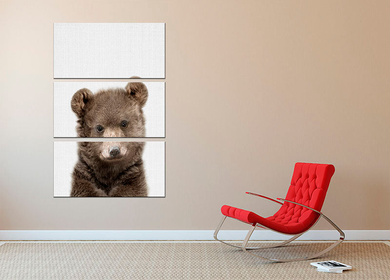 Peekaboo Baby Bear 3 Split Panel Canvas Print - 1x - 2