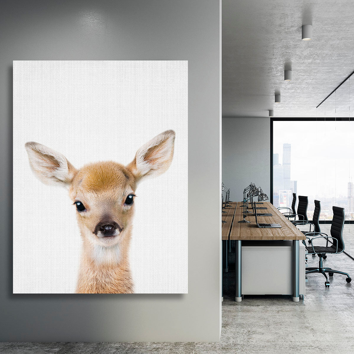 Peekaboo Baby Deer Canvas Print or Poster - 1x - 3