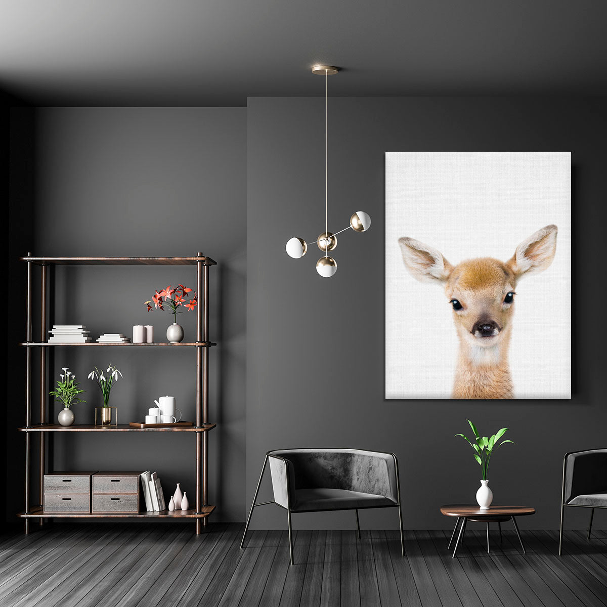Peekaboo Baby Deer Canvas Print or Poster - 1x - 5