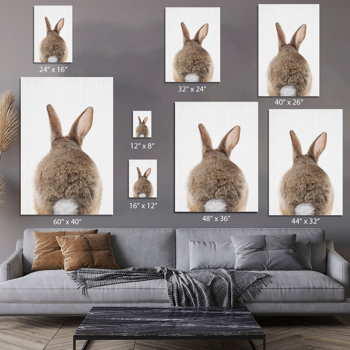 Peekaboo Bunny Tail Canvas Print or Poster - 1x - 7