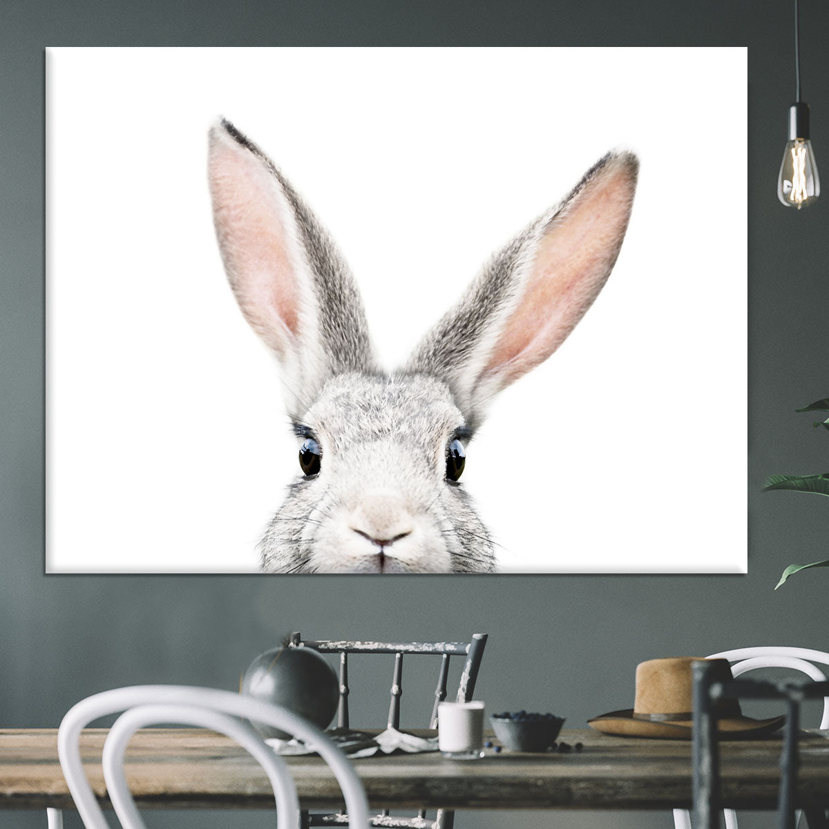 Peeking Bunny Canvas Print or Poster - 1x - 3
