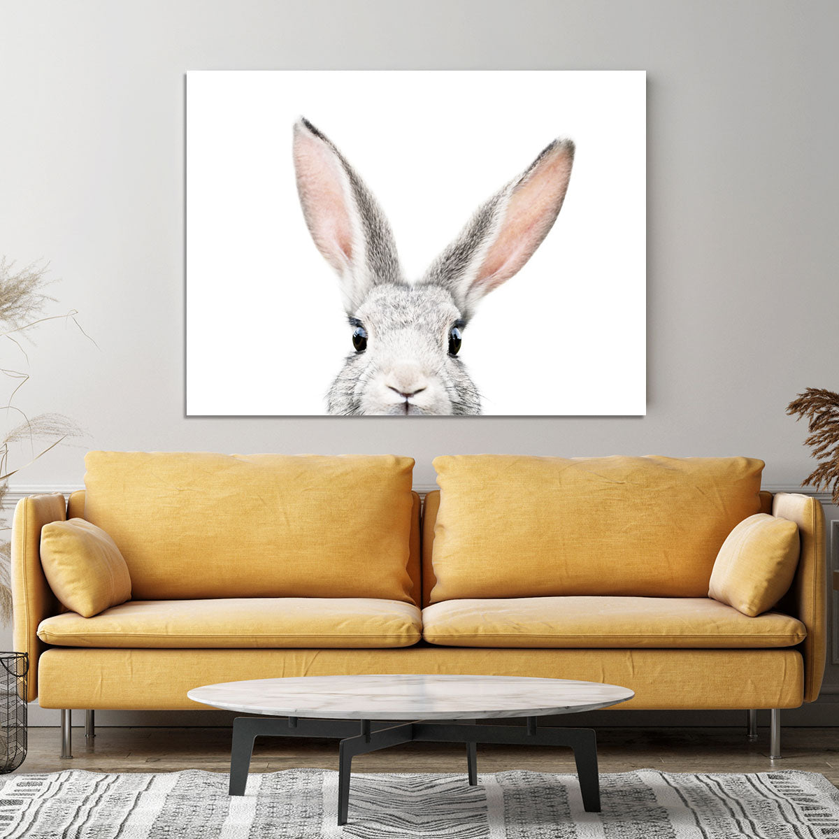 Peeking Bunny Canvas Print or Poster - 1x - 4