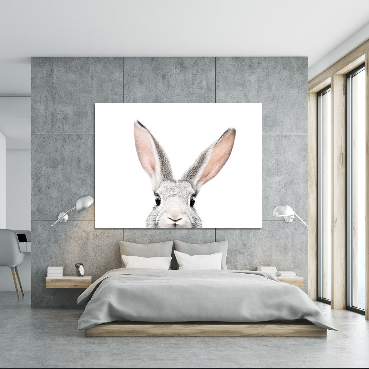 Peeking Bunny Canvas Print or Poster - 1x - 5