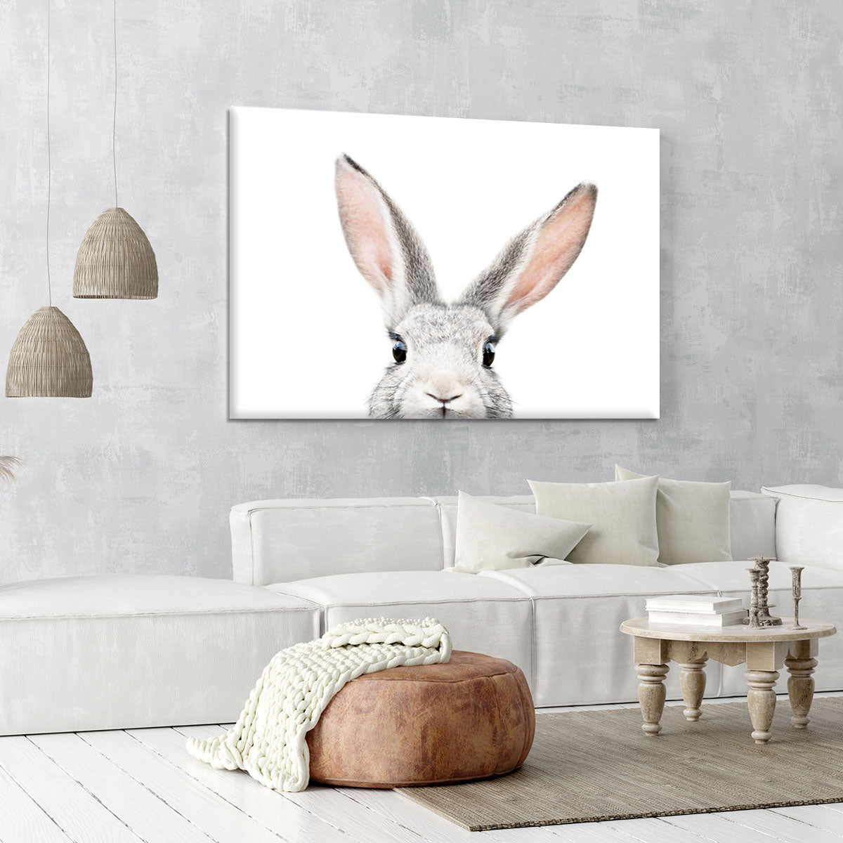 Peeking Bunny Canvas Print or Poster - 1x - 6