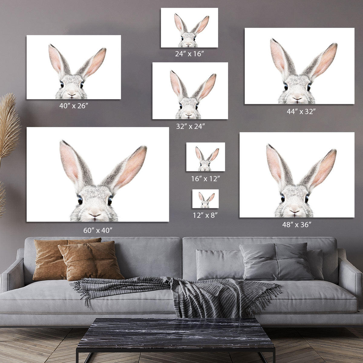 Peeking Bunny Canvas Print or Poster - 1x - 7