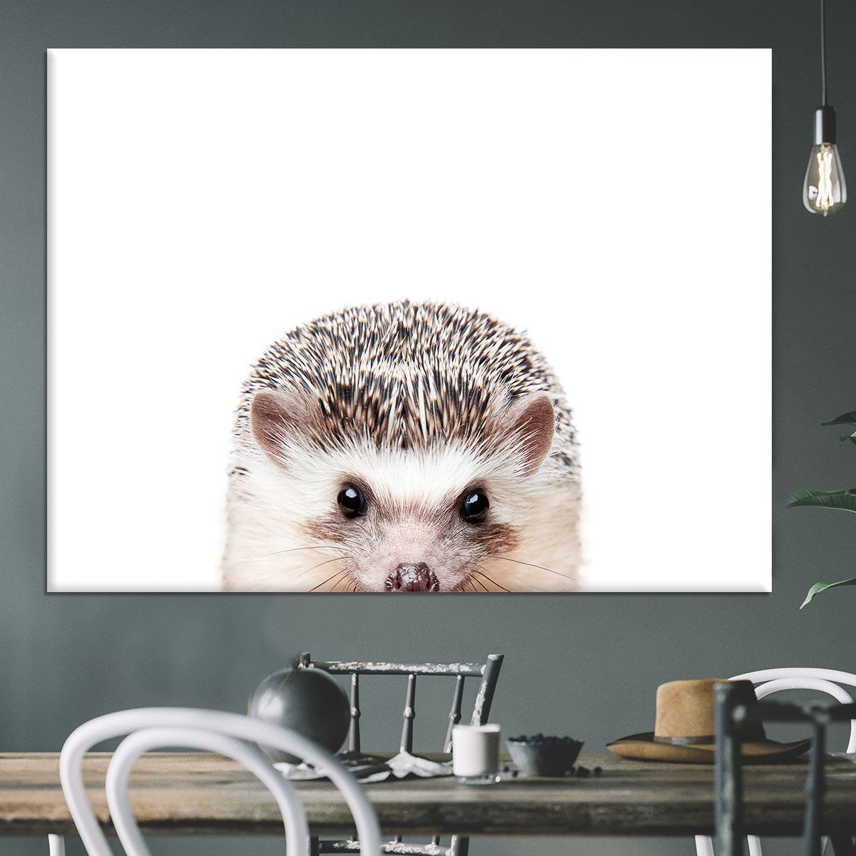Peeking Hedgehog Canvas Print or Poster - 1x - 3
