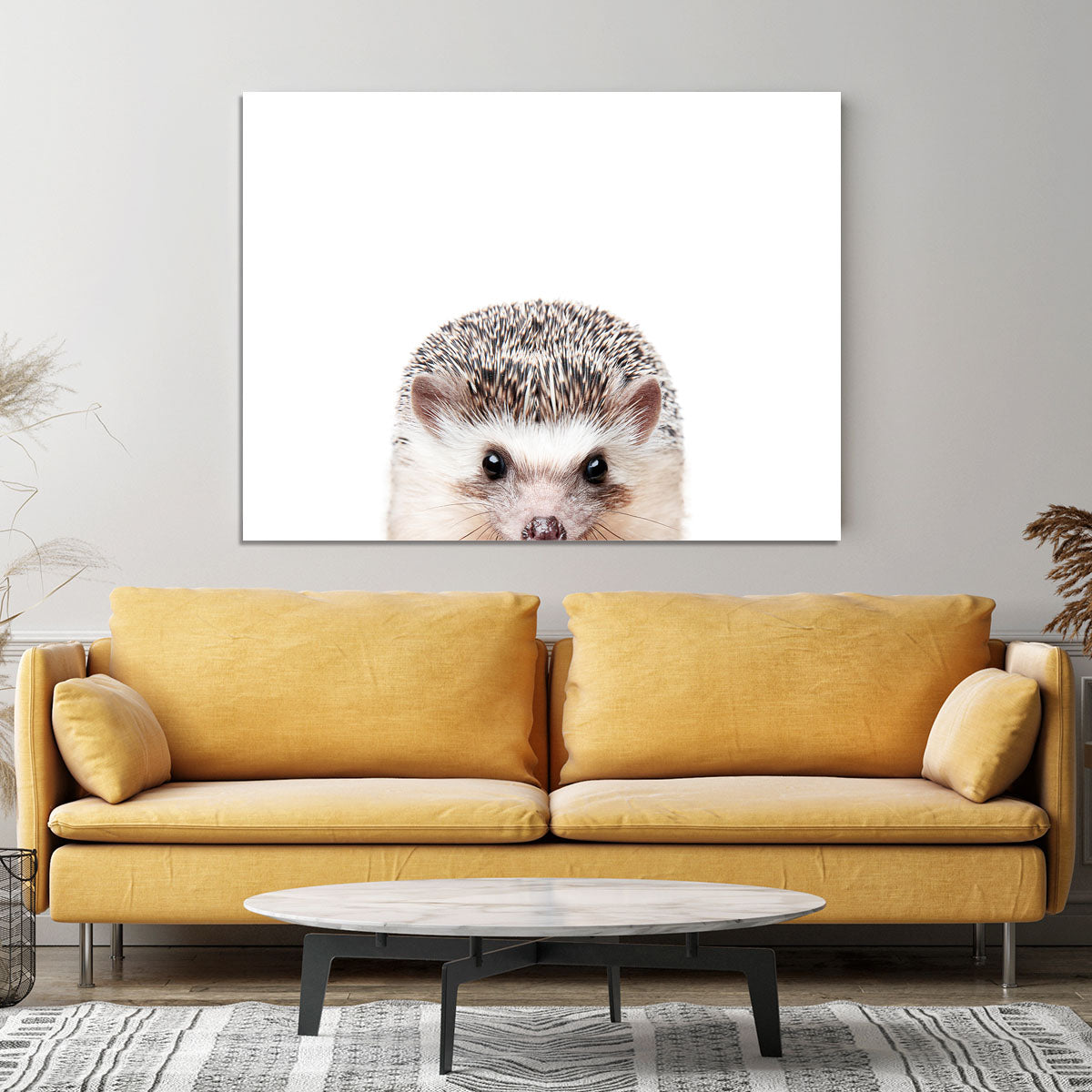 Peeking Hedgehog Canvas Print or Poster - 1x - 4