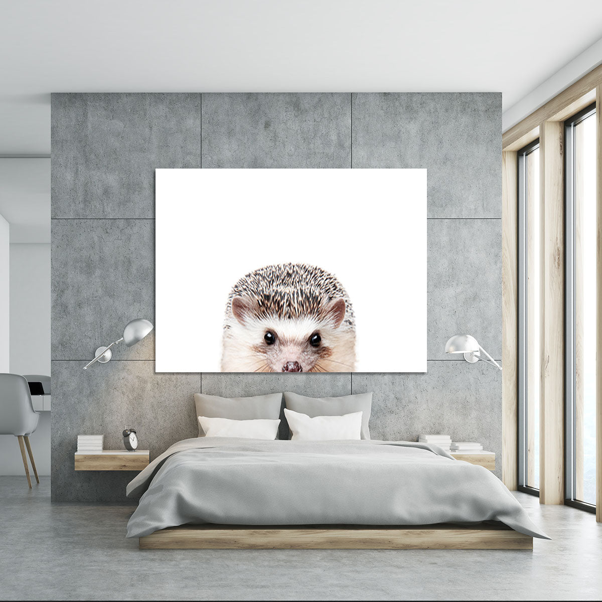 Peeking Hedgehog Canvas Print or Poster - 1x - 5