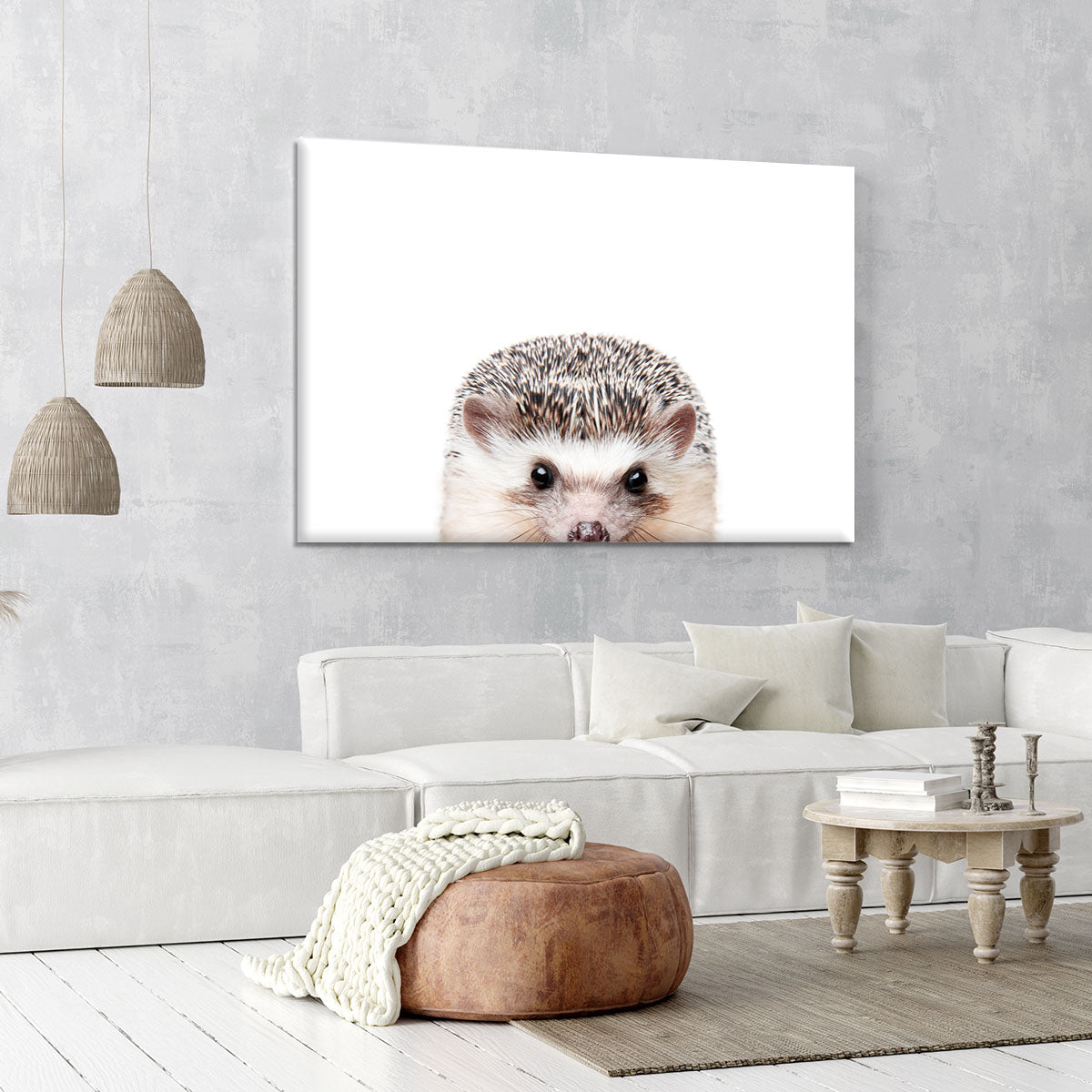 Peeking Hedgehog Canvas Print or Poster - 1x - 6