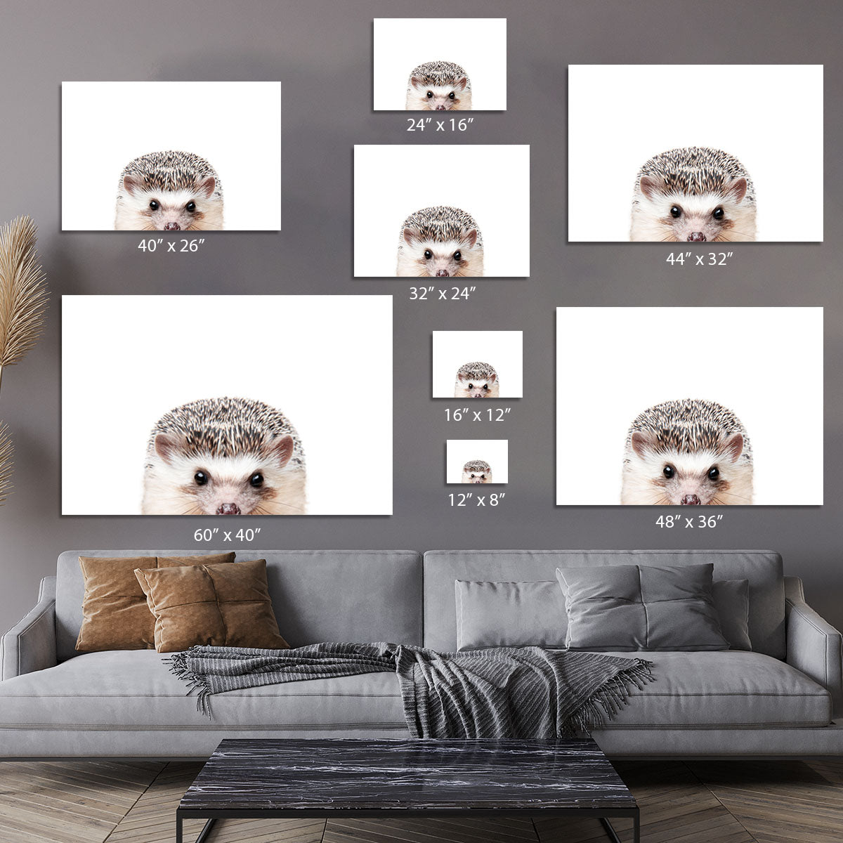 Peeking Hedgehog Canvas Print or Poster - 1x - 7