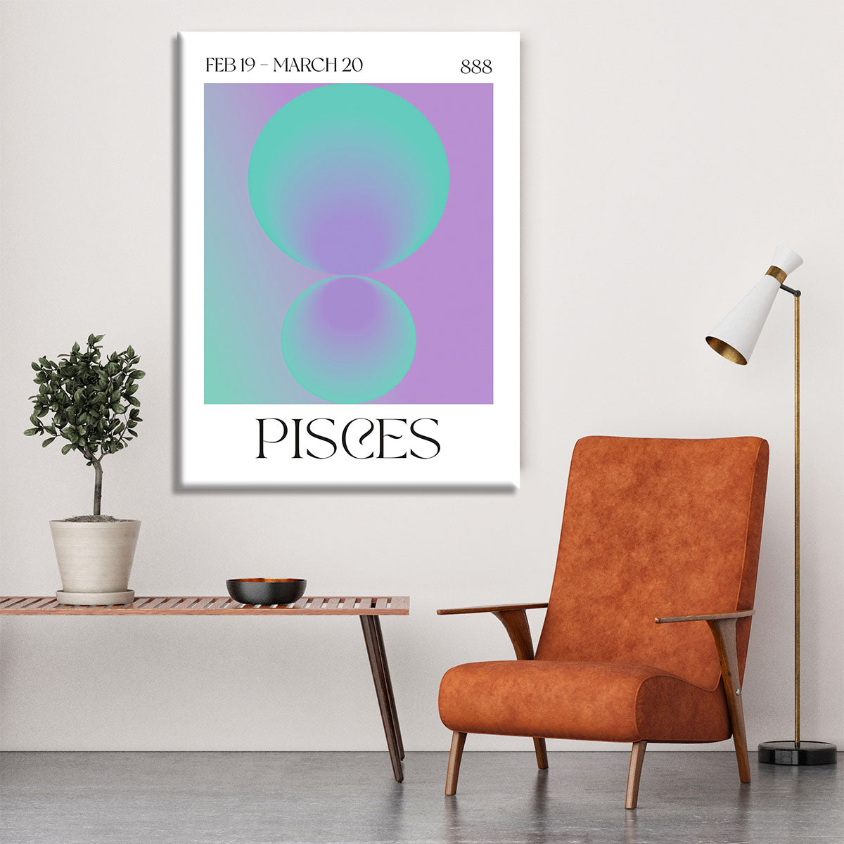 Pisces Celestial Dreams Art Canvas Print or Poster - Canvas Art Rocks - 6