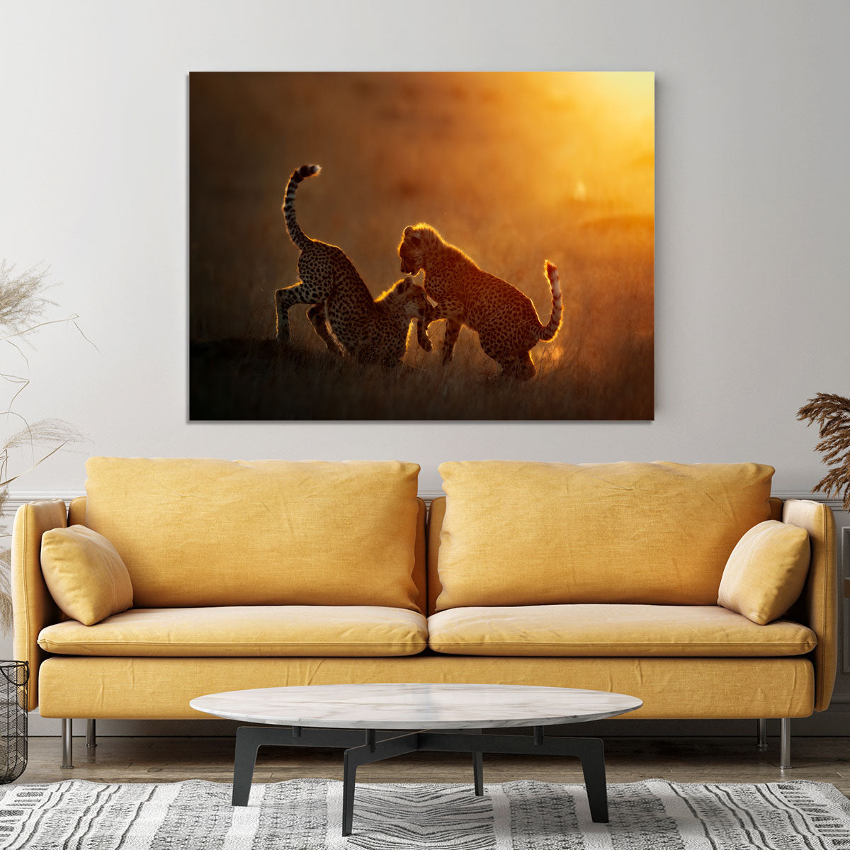 Playing at sunrise Canvas Print or Poster - 1x - 4