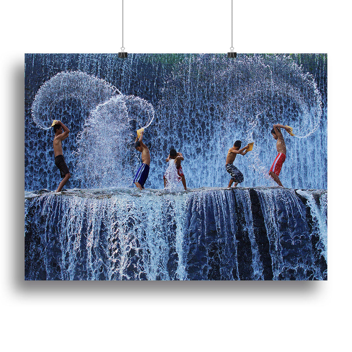 Playing with splash Canvas Print or Poster - 1x - 2