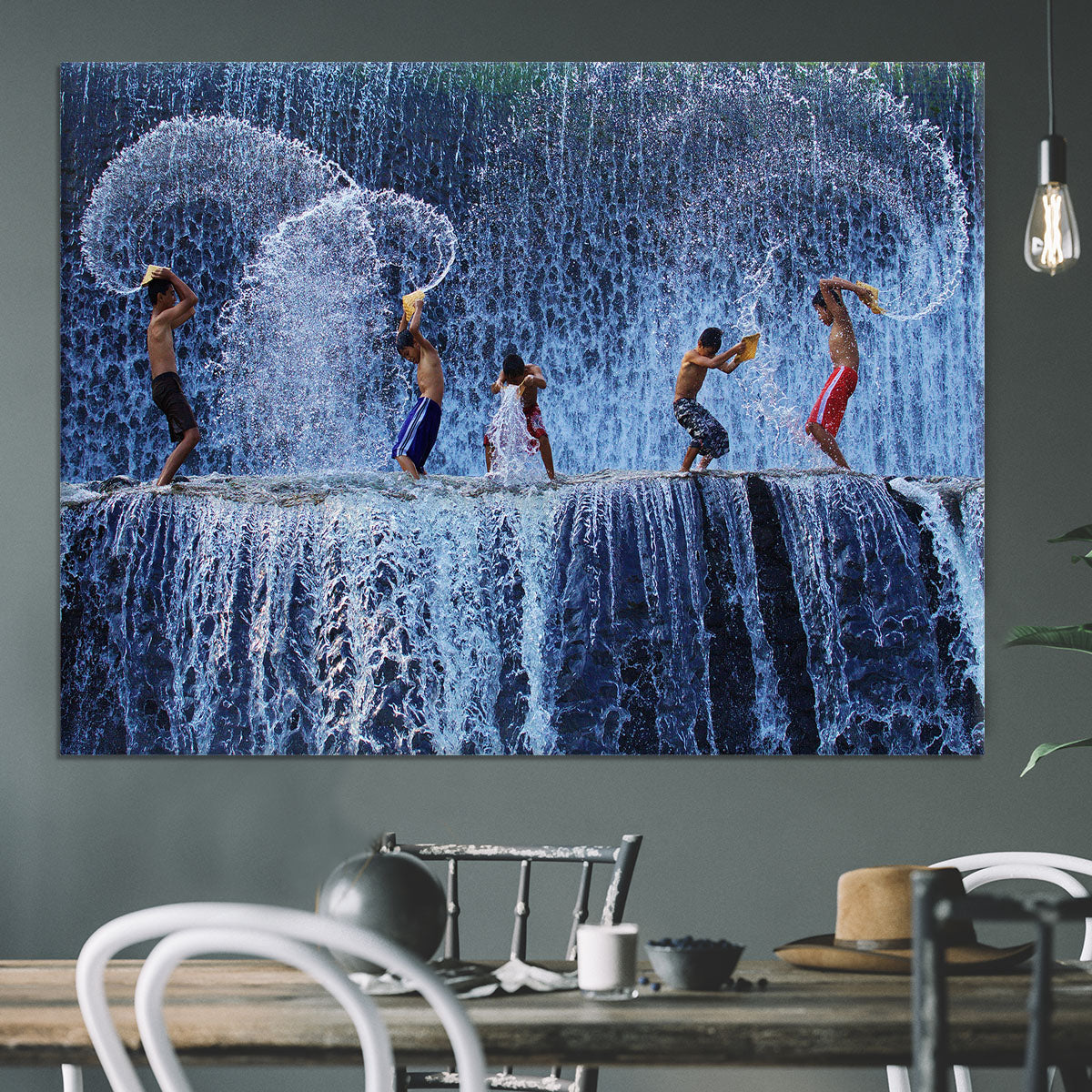 Playing with splash Canvas Print or Poster - 1x - 3