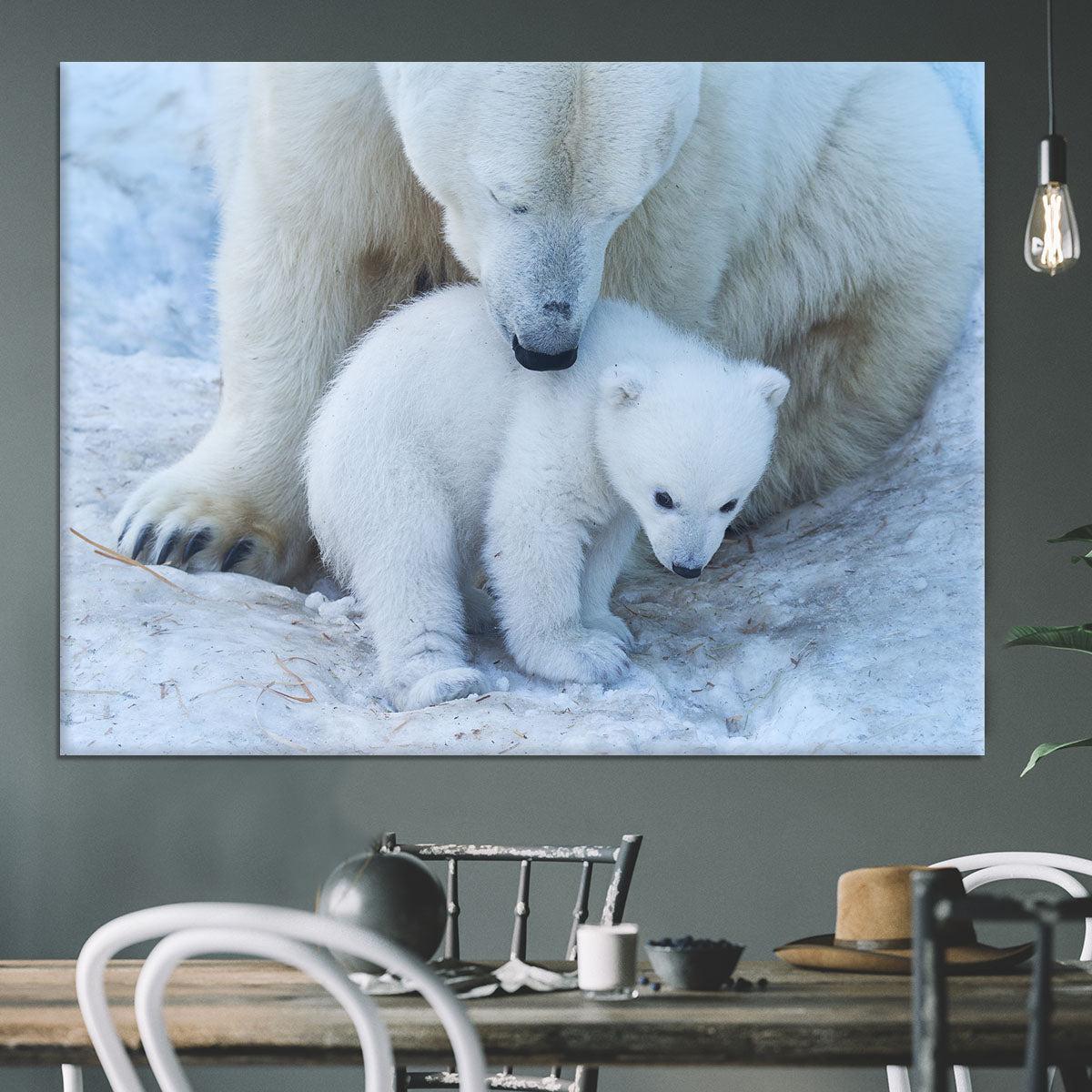 Polar bear Mother Canvas Print or Poster - 1x - 3
