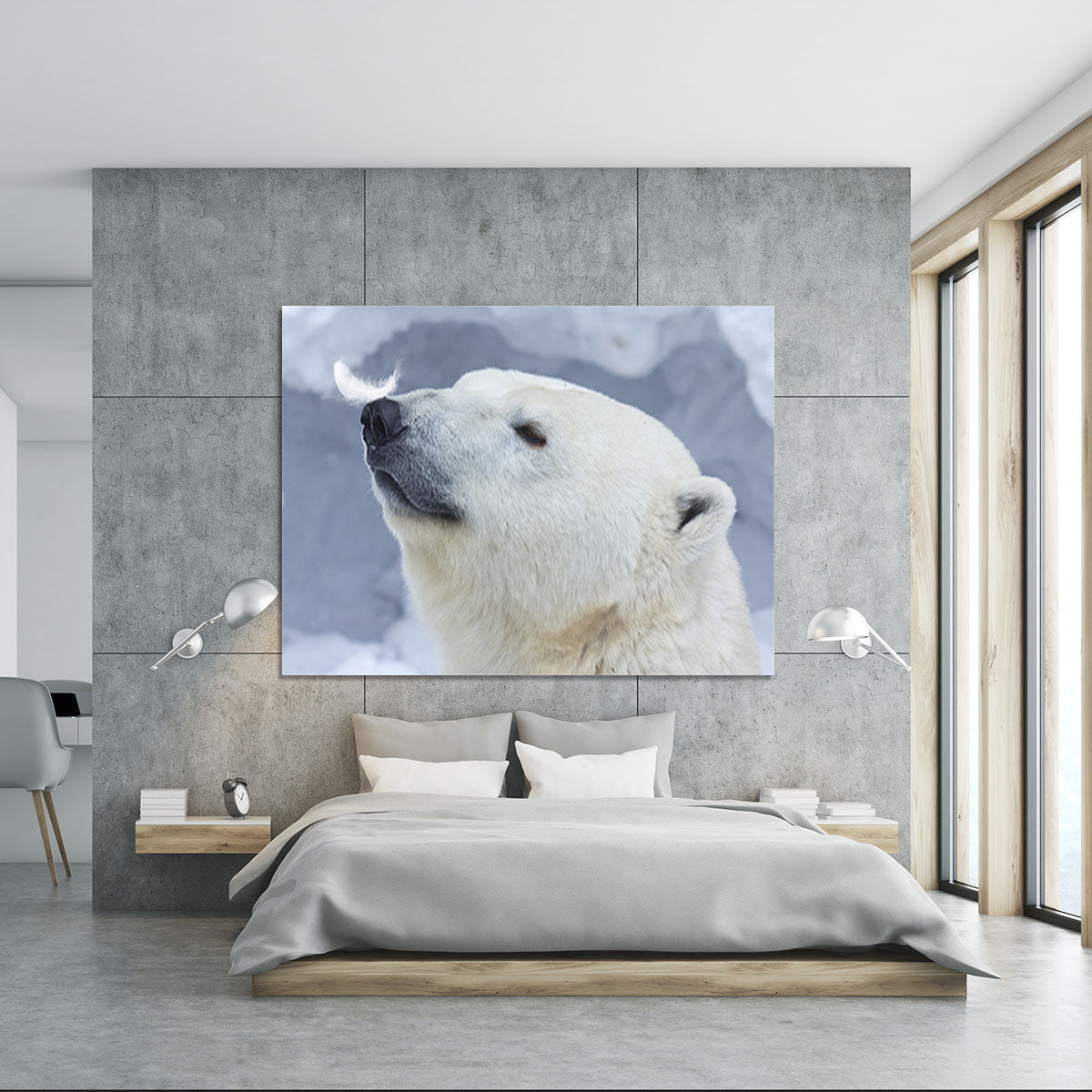 Polar bear White Canvas Print or Poster - 1x - 5