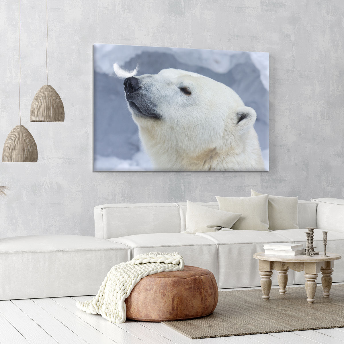 Polar bear White Canvas Print or Poster - 1x - 6