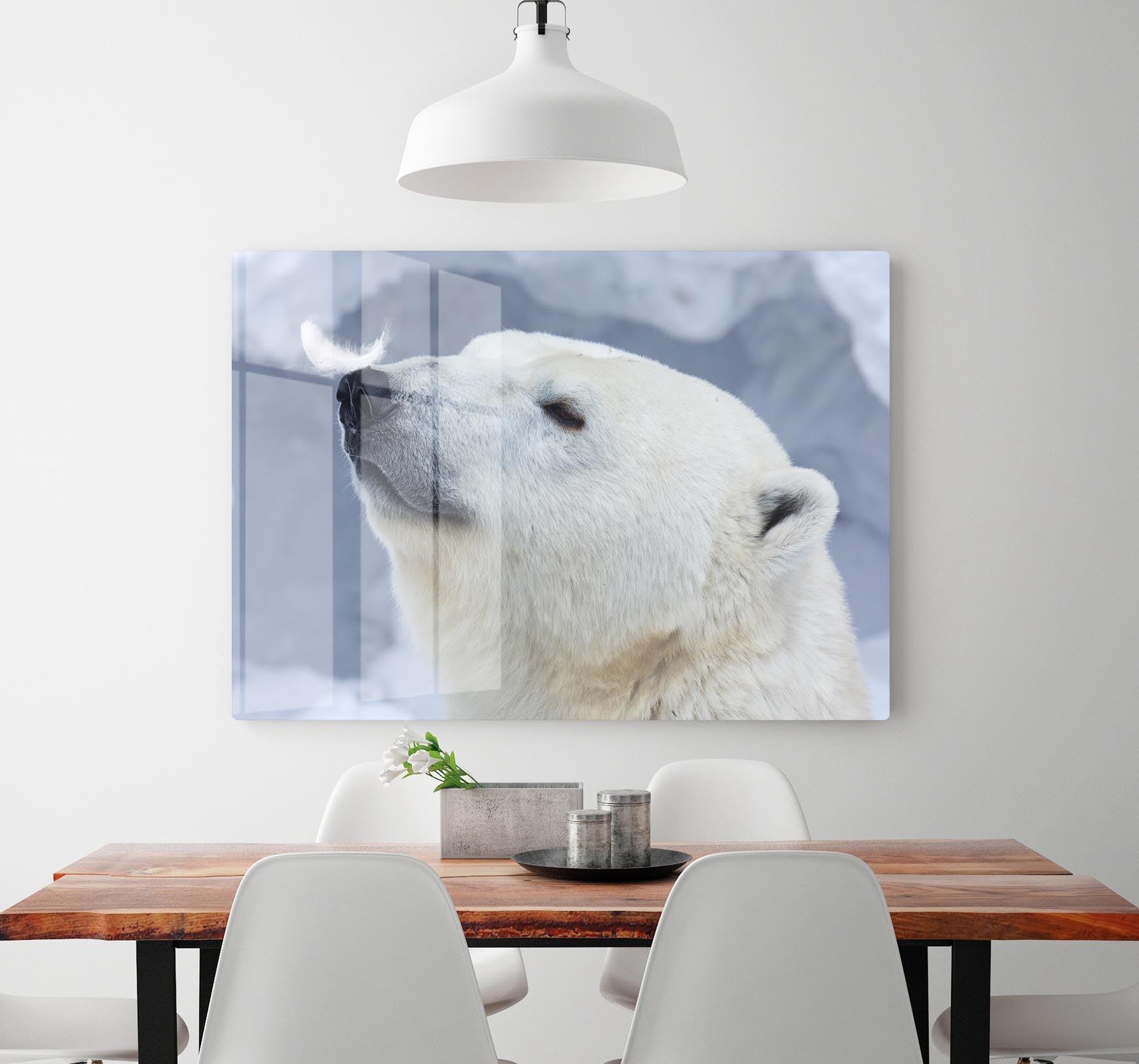 Polar bear White Acrylic Block - 1x - 2