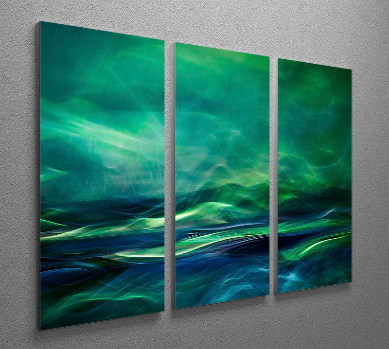 Polaris Lights 3 Split Panel Canvas Print - Canvas Art Rocks - 2