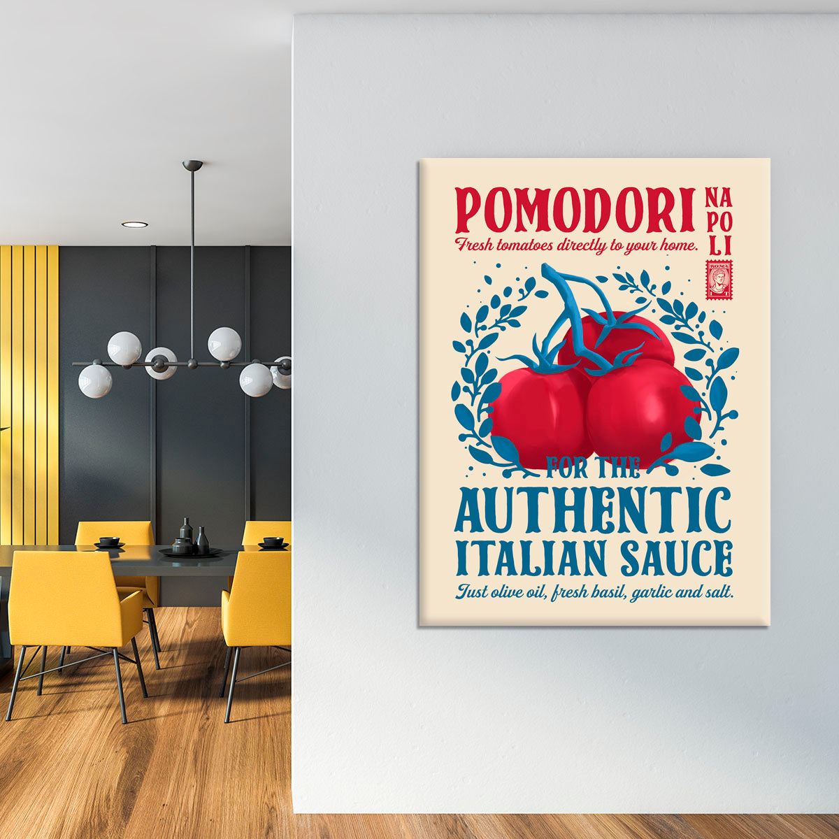 Pomodori Kitchen print Canvas Print or Poster - Canvas Art Rocks - 4