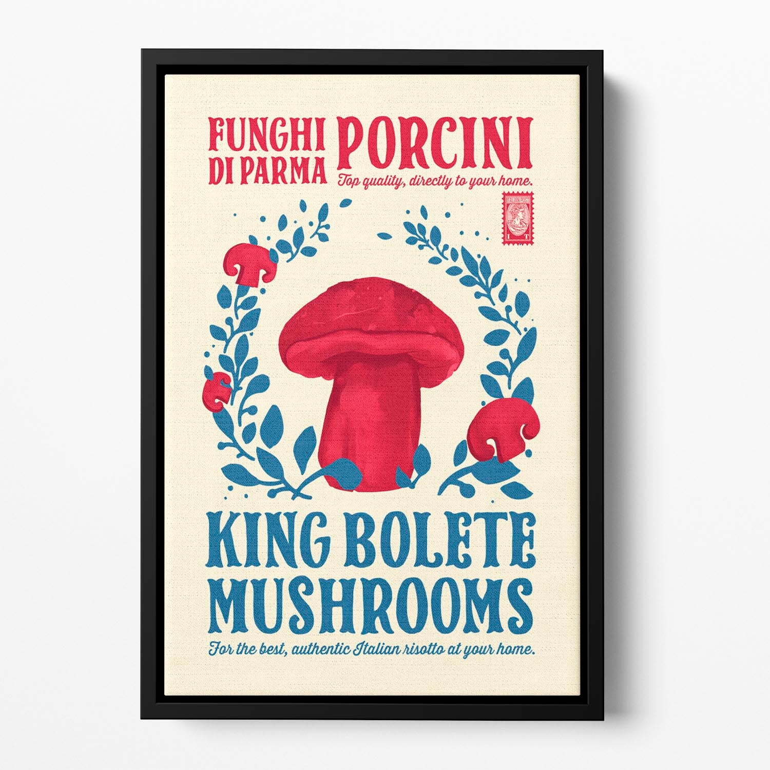 Porcini kitchen print Floating Framed Canvas - Canvas Art Rocks - 2