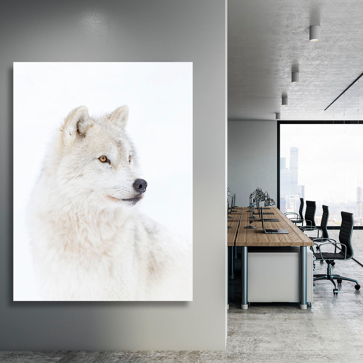 Portrait of an Arctic Wolf Canvas Print or Poster - 1x - 3