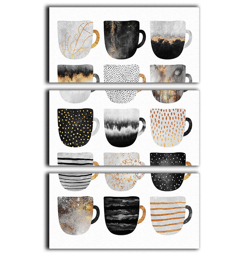 Pretty Coffee Cups 3 Split Panel Canvas Print - Canvas Art Rocks - 1