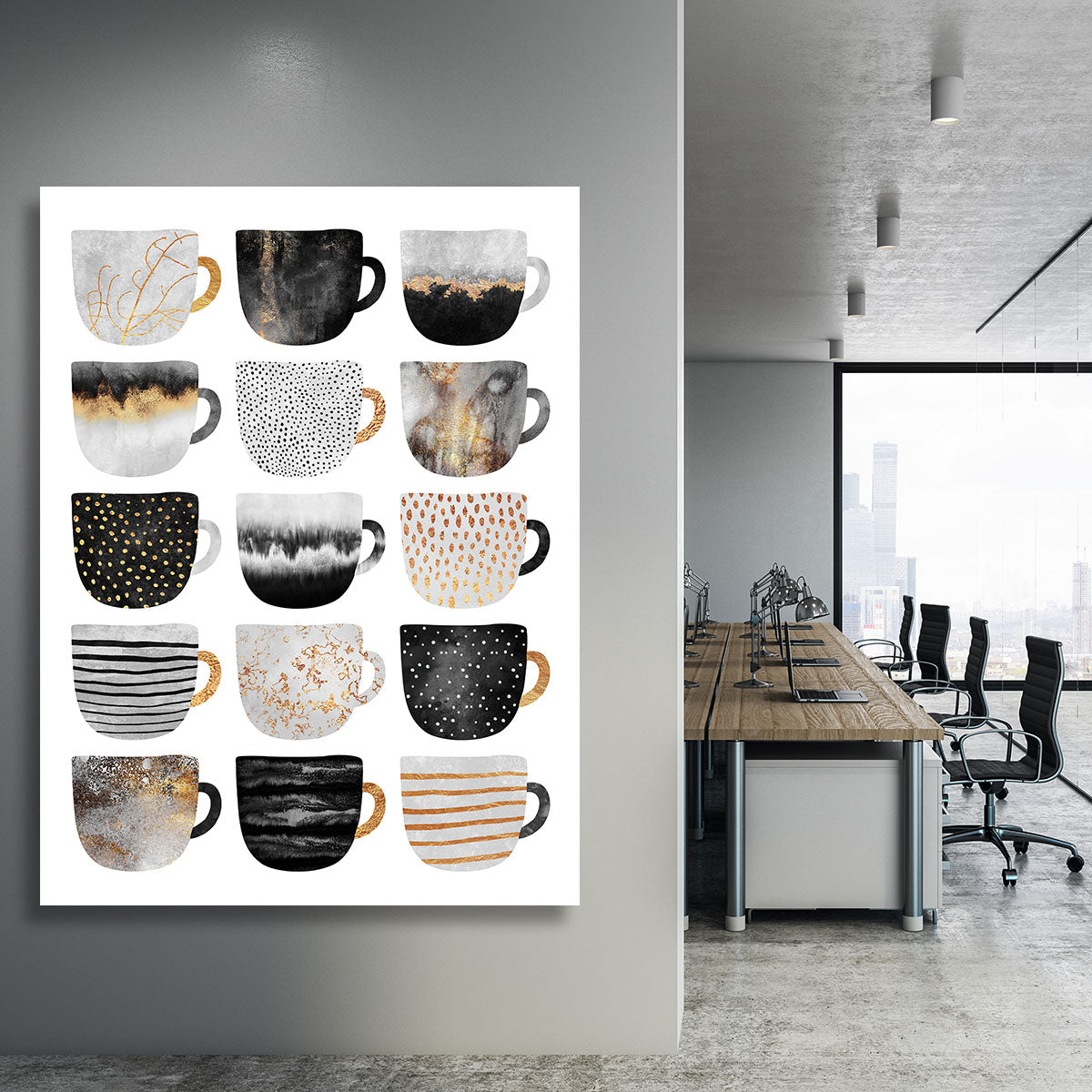 Pretty Coffee Cups Canvas Print or Poster - Canvas Art Rocks - 3