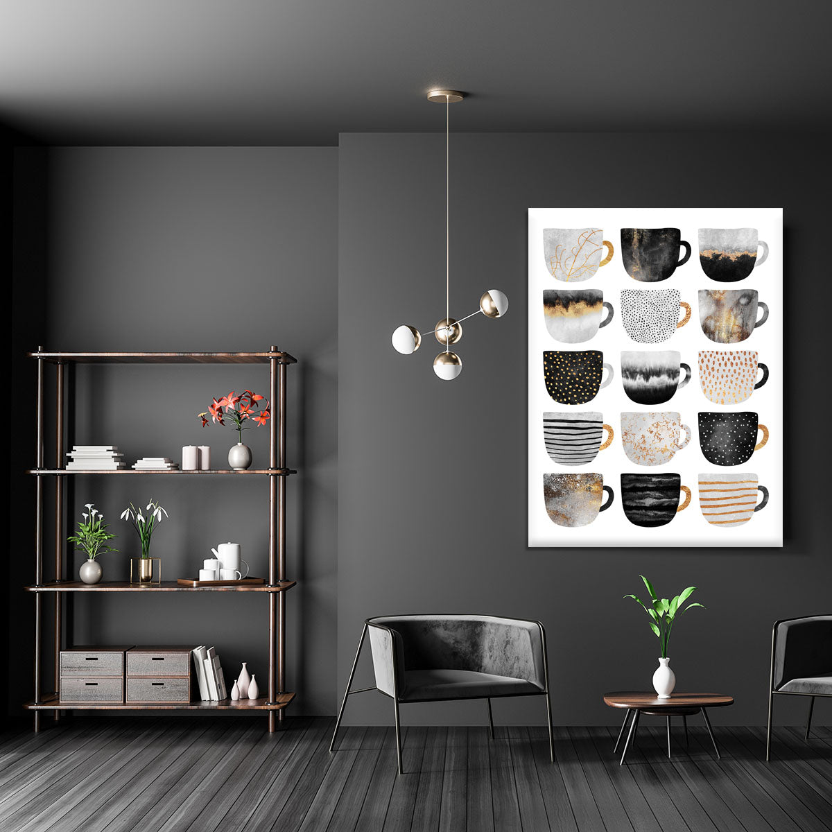 Pretty Coffee Cups Canvas Print or Poster - Canvas Art Rocks - 5