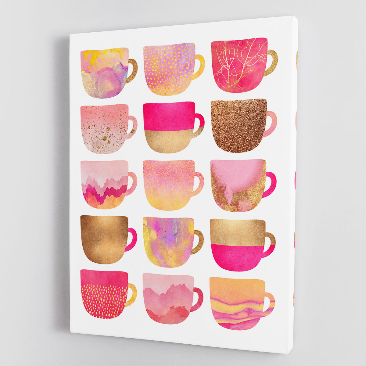 Pretty Pink Coffee Cups Canvas Print or Poster - Canvas Art Rocks - 1