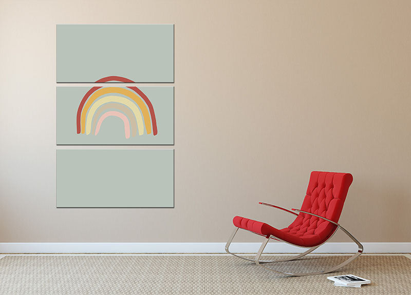 Rainbow Green 3 Split Panel Canvas Print - 1x - 2
