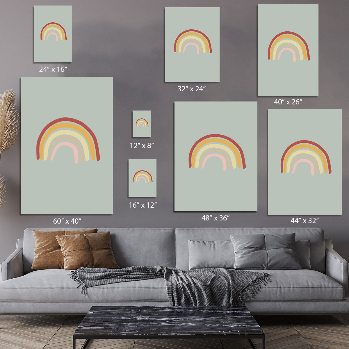 Rainbow Green Canvas Print or Poster - 1x - 7