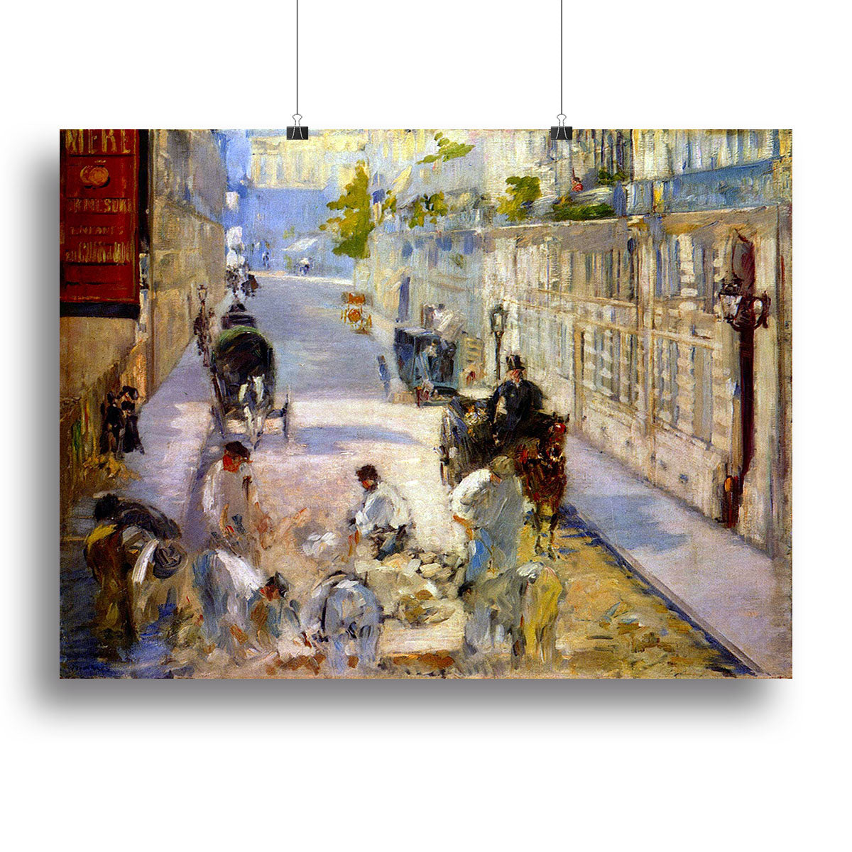 Road workers rue de Berne by Manet Poster - Unframed