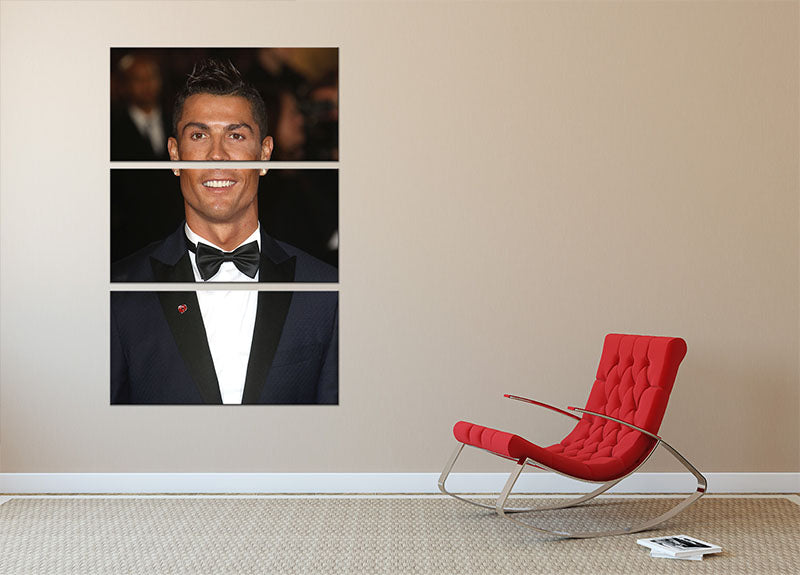 Ronaldo Wearing Poppy 3 Split Panel Canvas Print - Canvas Art Rocks - 2
