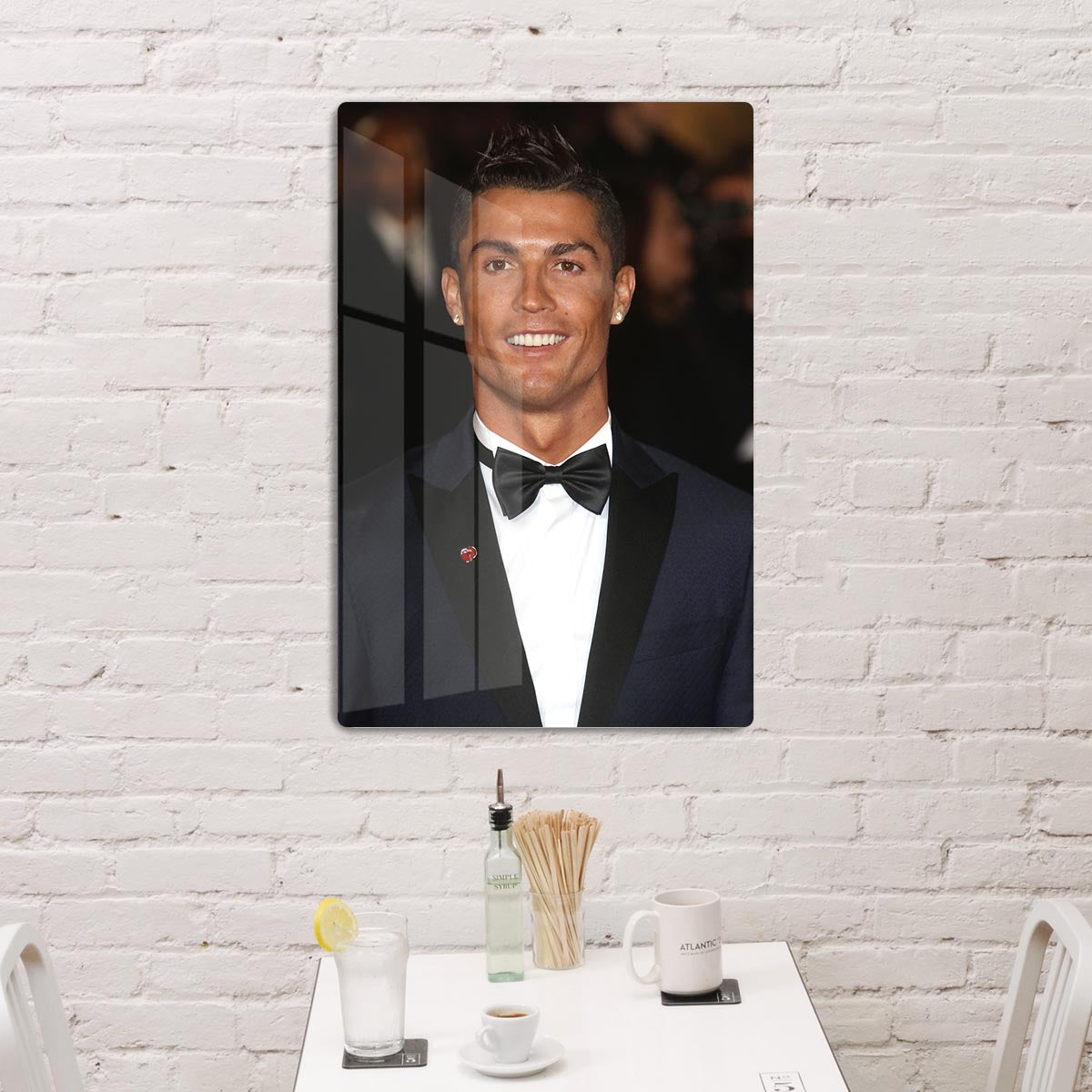 Ronaldo Wearing Poppy Acrylic Block - Canvas Art Rocks - 3