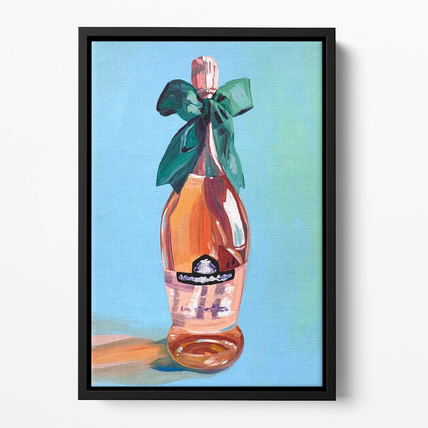 Rose Wine Floating Framed Canvas - Canvas Art Rocks - 2